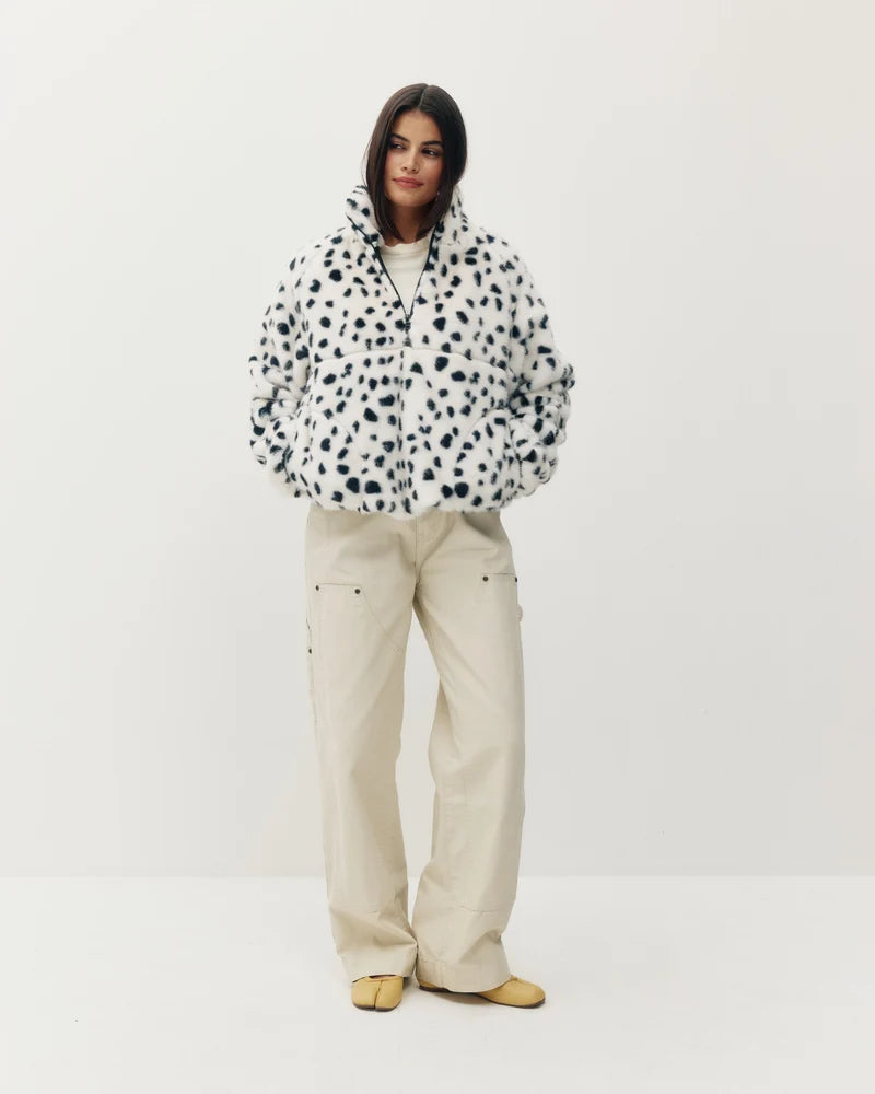 Kuwalla Tee W Tachette Faux Fur Zipup Dalmation Spots