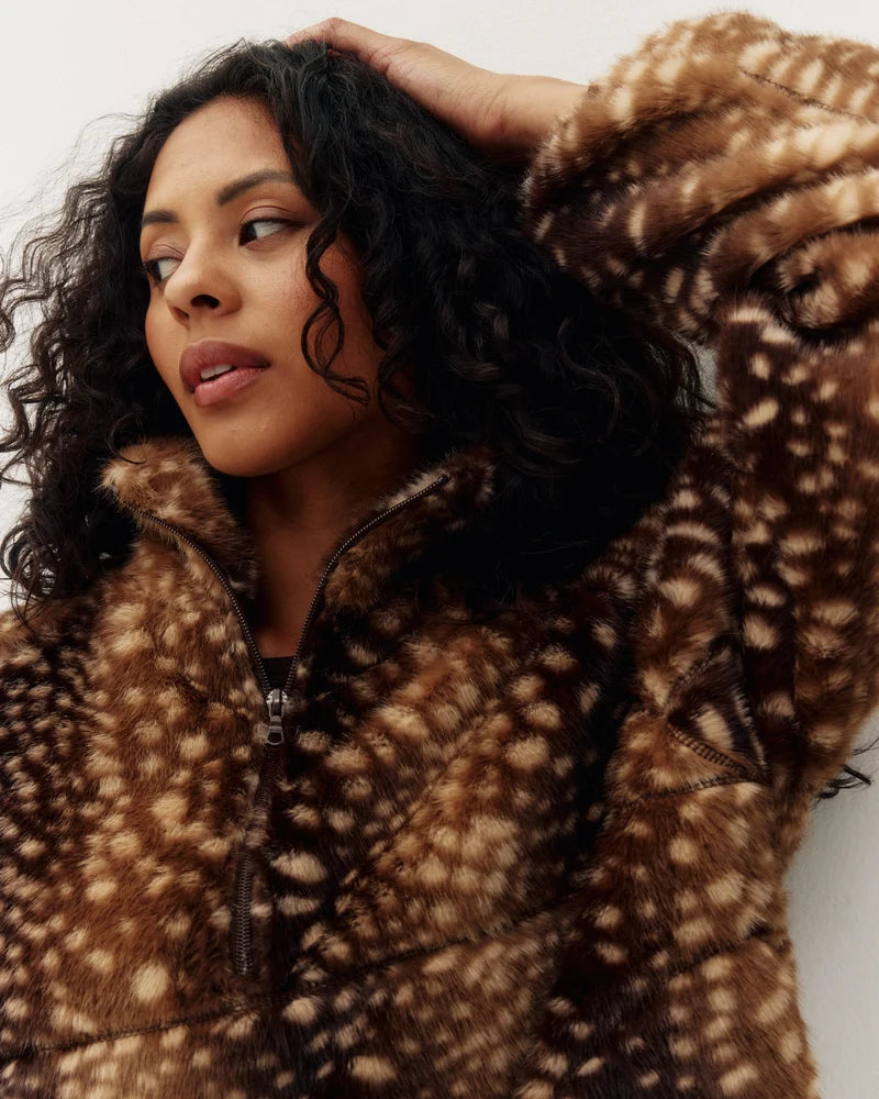Kuwalla Tee W Tachette Faux Fur Zipup Bambi Brown