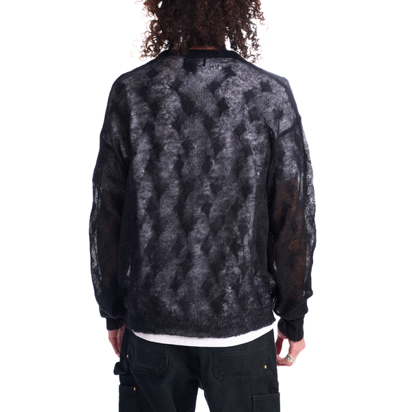 LOOSE KNIT CROSS CABLE - BLACK I STUSSY - Momentum Clothing LOOSE KNIT CROSS CABLE - BLACK I STUSSY - Momentum Clothing