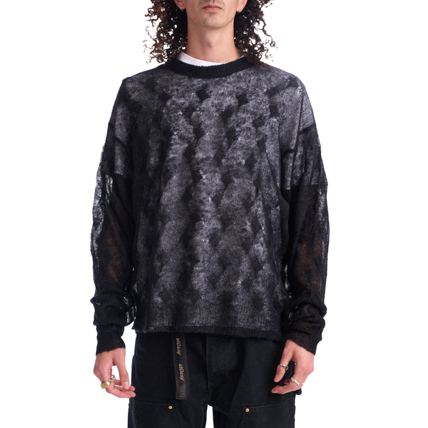 LOOSE KNIT CROSS CABLE - BLACK I STUSSY - Momentum Clothing