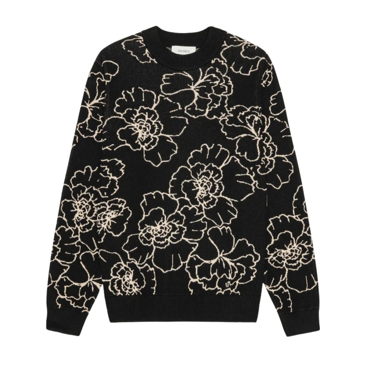 Les Deux Gaston Poppy Jacquard Knit Black