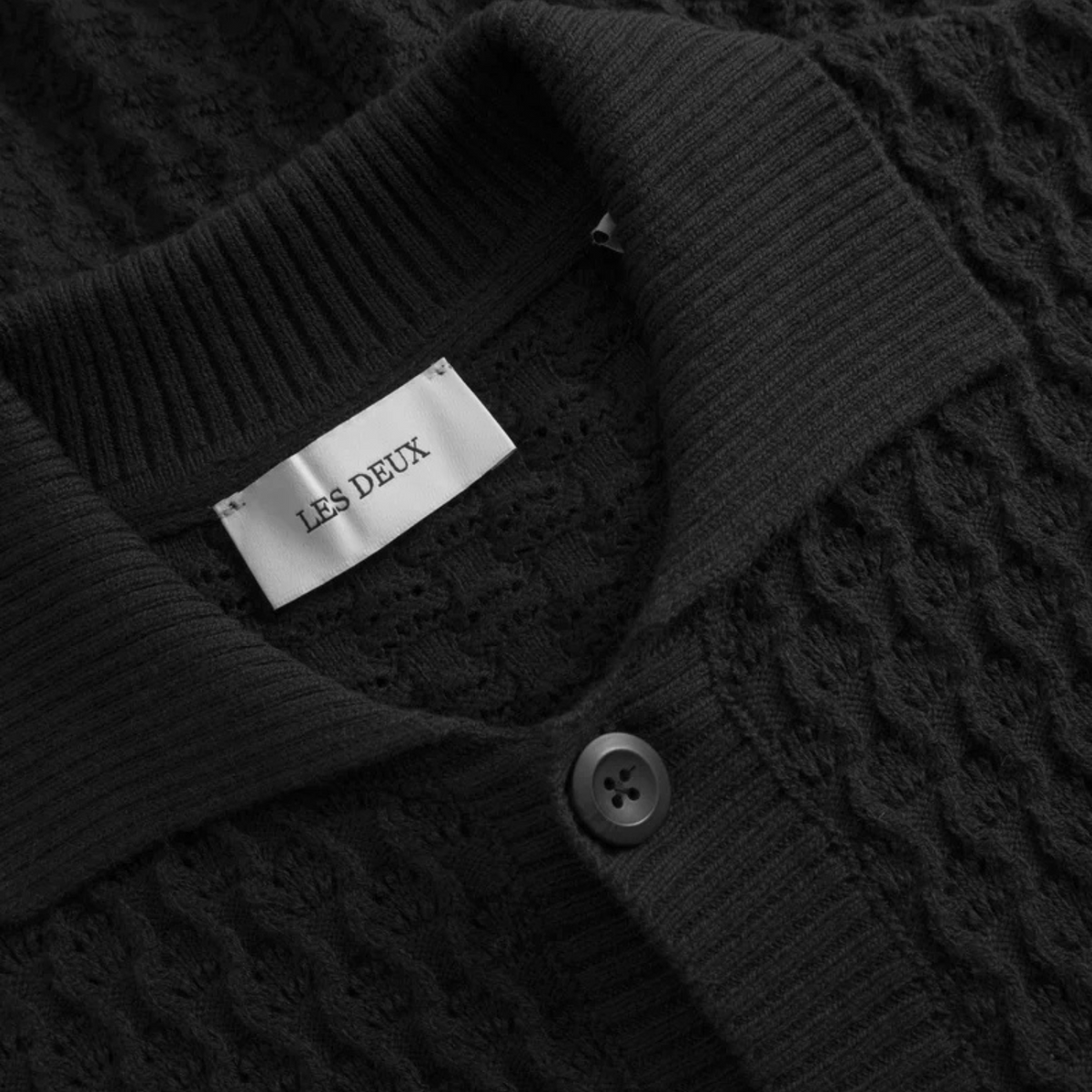 Les Deux Gespertus SS Knit Shirt Black