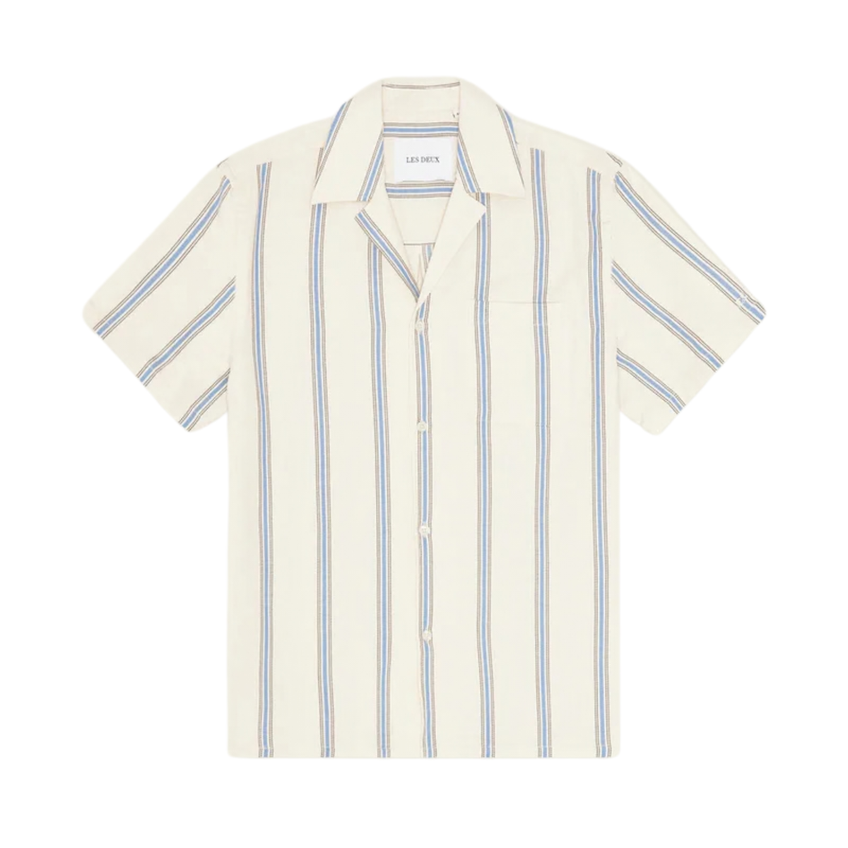 Les Deux Lawson Stripe SS Shirt Eggnog White