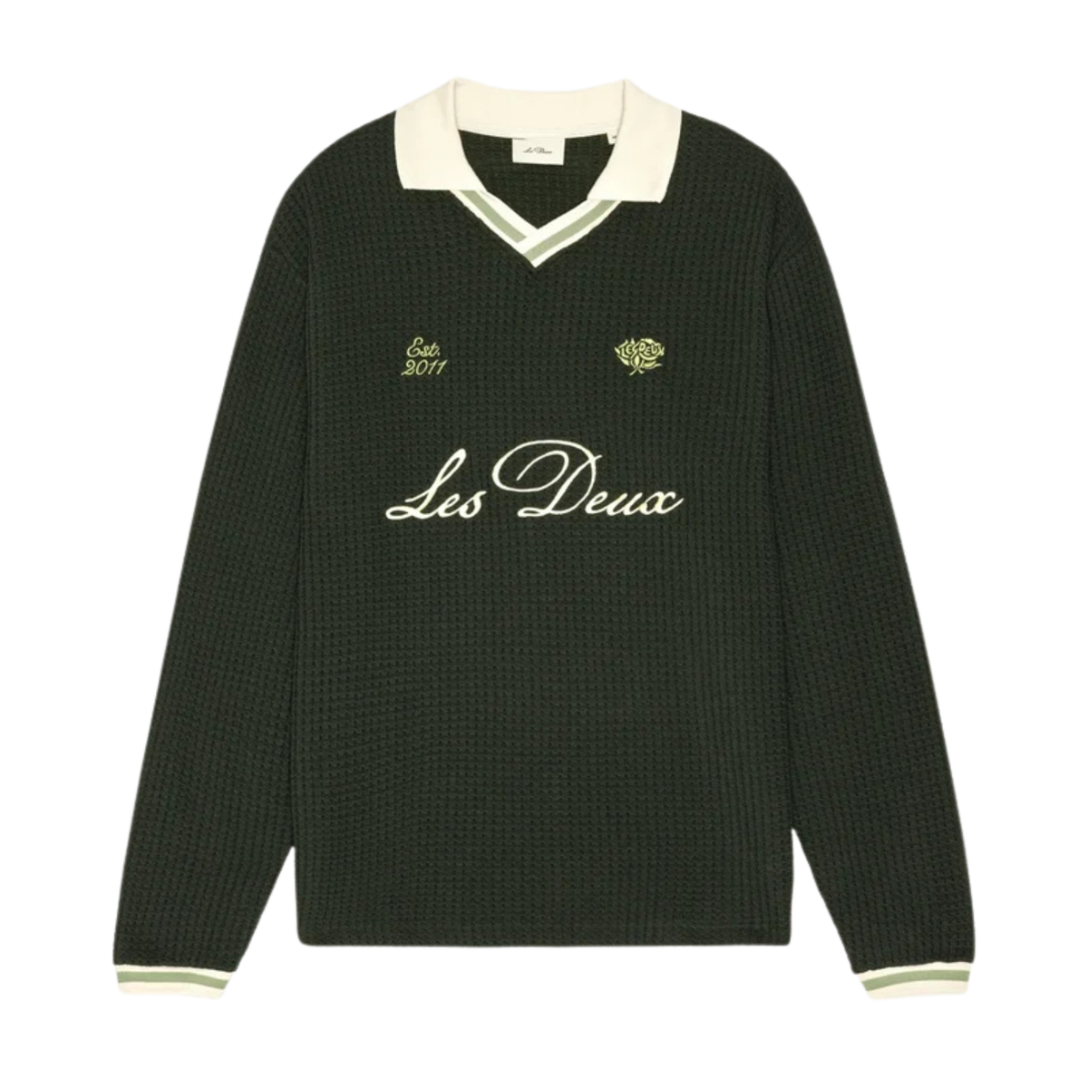 Les Deux Waffle LS Football Jersey Rosin Green
