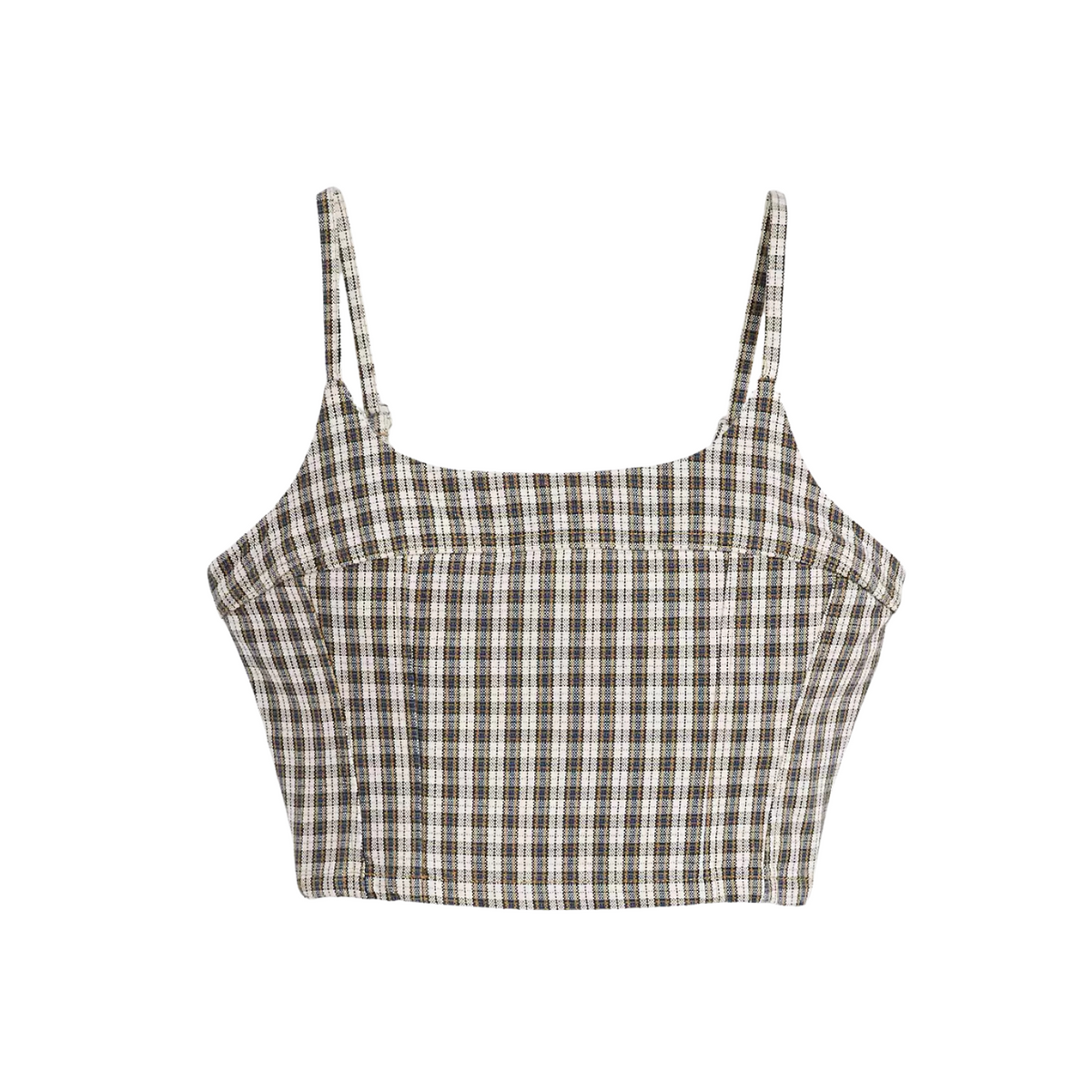Levi's W Jadine Denim Cami Tank Milo Mini Plaid Egret