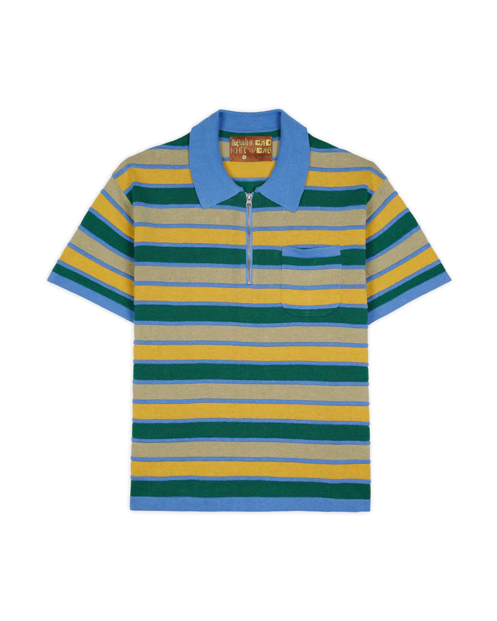 LIFTED STRIPE HALF SIP SHIRT - YELLO MULTI I BRAINDEAD - Momentum