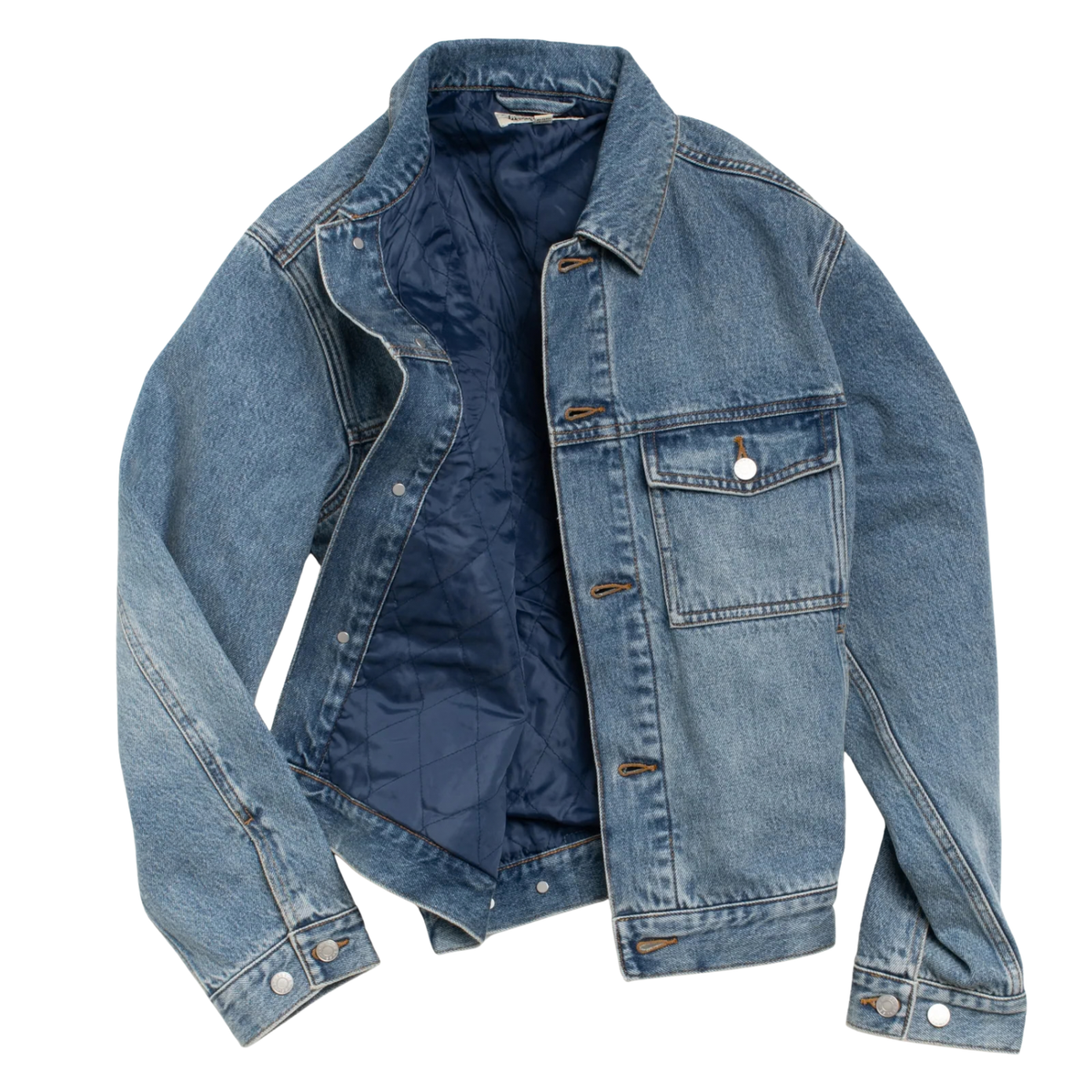 Stussy Lined Denim Trucker Indigo Stone Wash