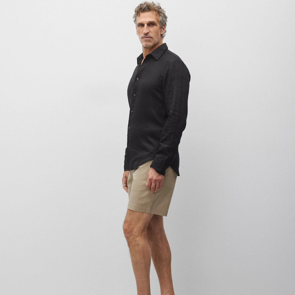 Linen Plaza Standard Shirt Black