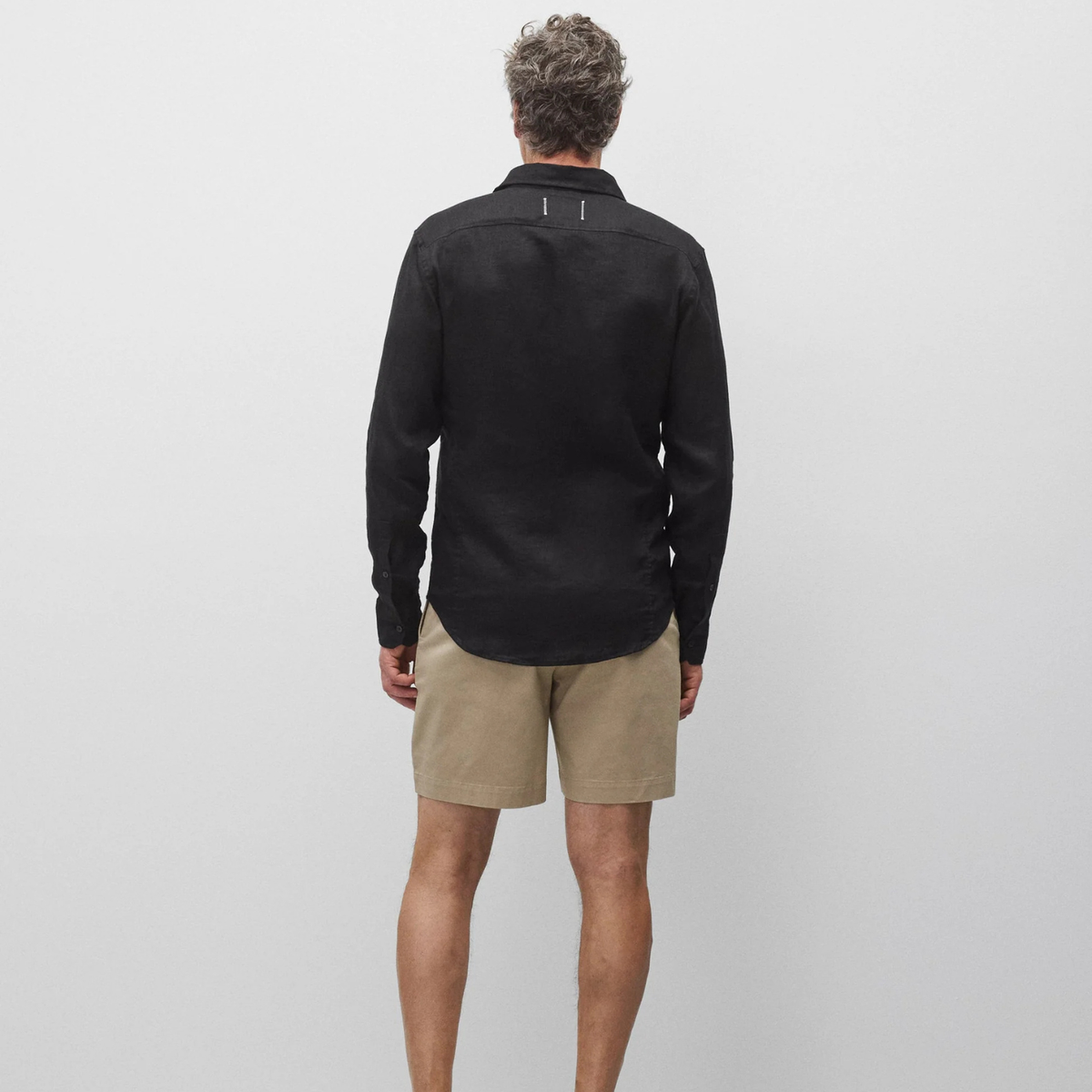 Linen Plaza Standard Shirt Black