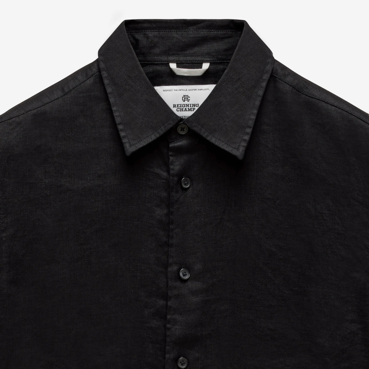 Linen Plaza Standard Shirt Black