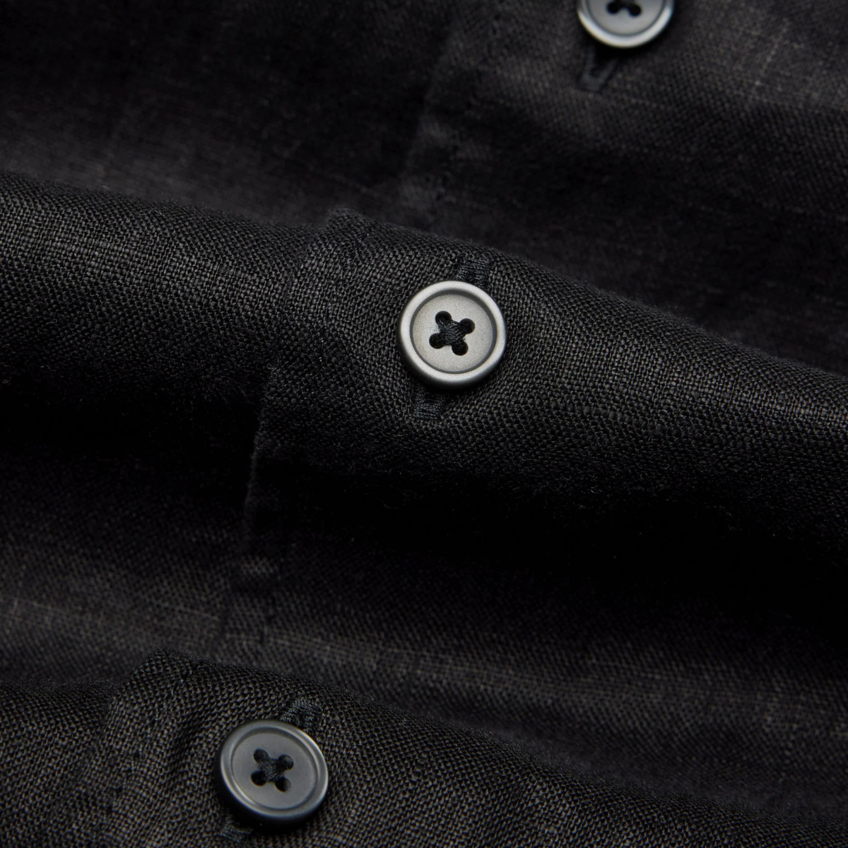 Linen Plaza Standard Shirt Black