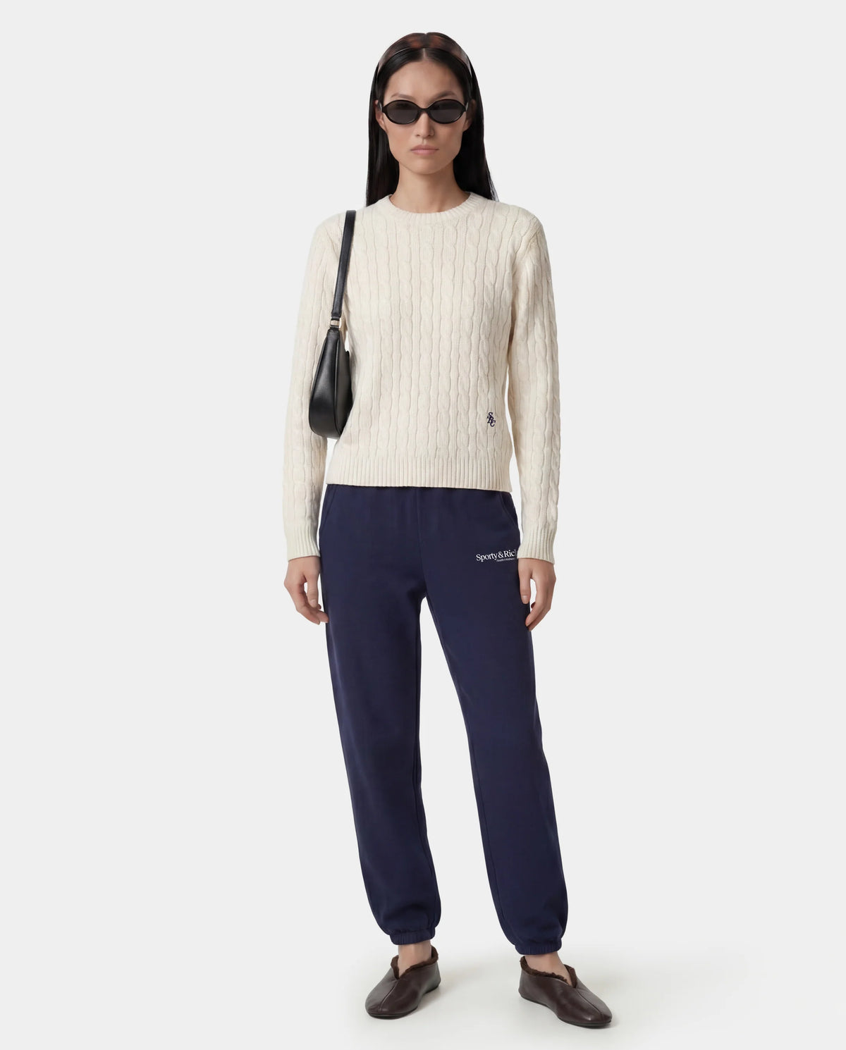 Sporty & Rich W Modern Sweatpant Dark Navy/White