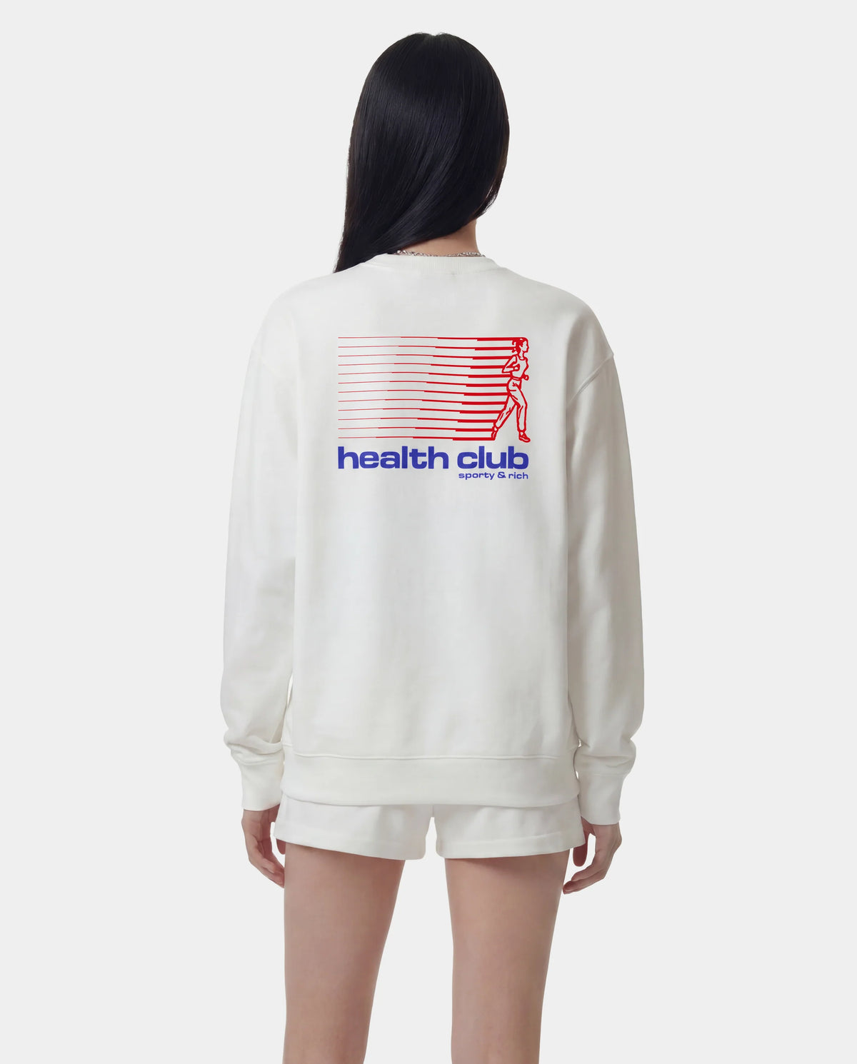 Sporty & Rich W Bold Health Crewneck White/Red