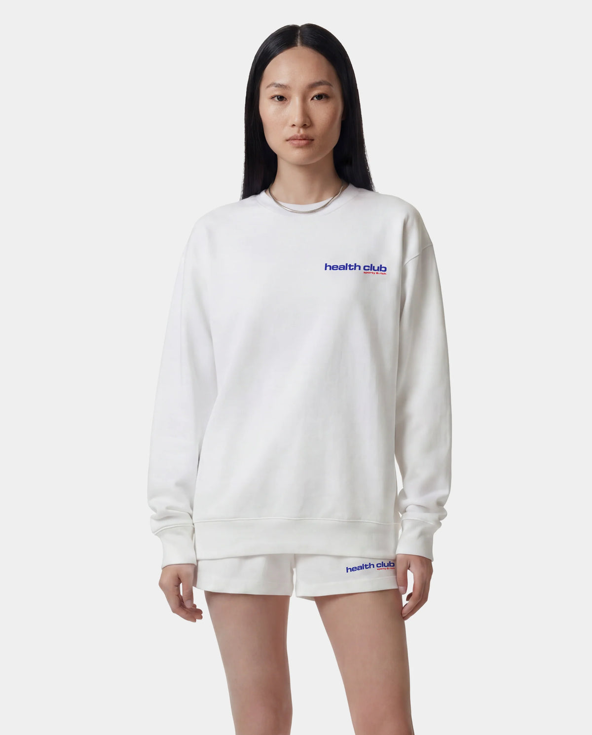 Sporty & Rich W Bold Health Crewneck White/Red