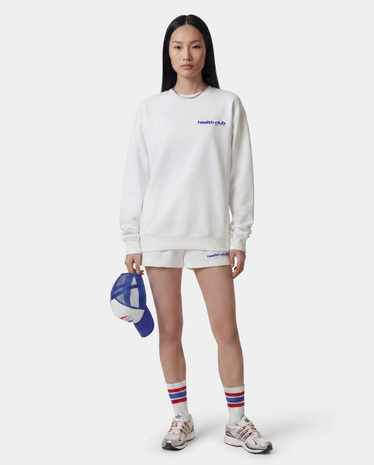 Sporty & Rich W Bold Health Crewneck White/Red