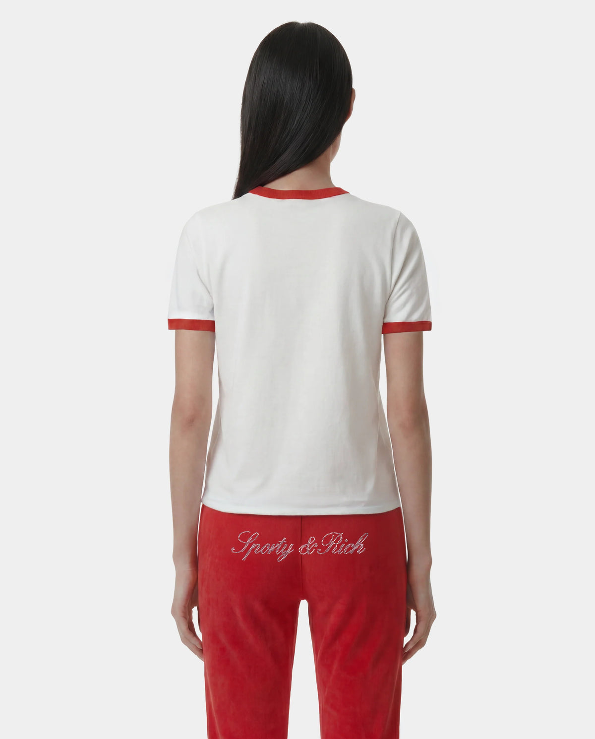 Sporty & Rich W Bold Health Soft Ringer Tee White/Sports Red