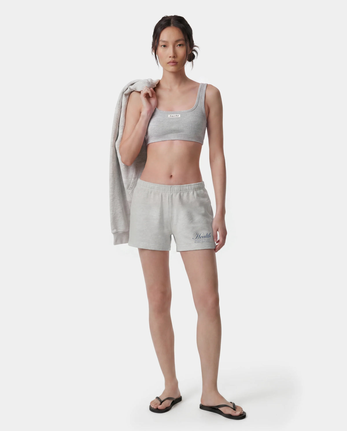 Sporty & Rich W NY Health Disco Short Heather Gray