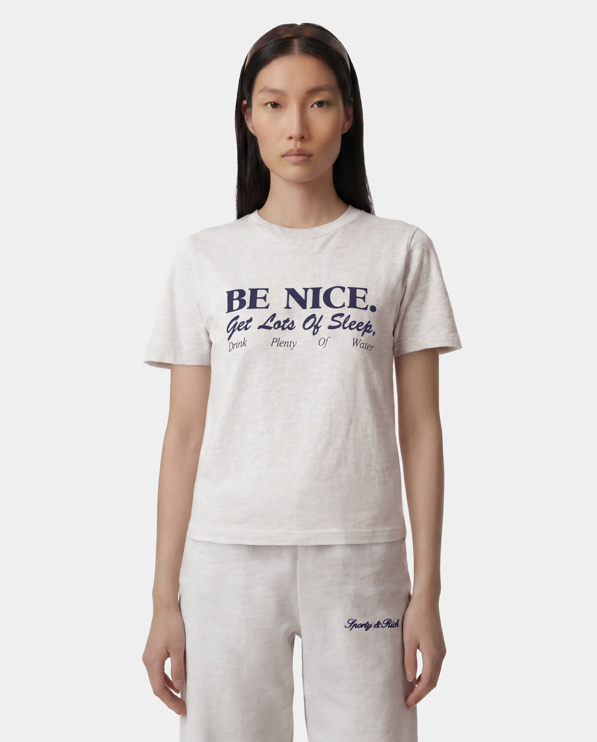 Sporty & Rich W Be Nice Essential Tee Heather Gray