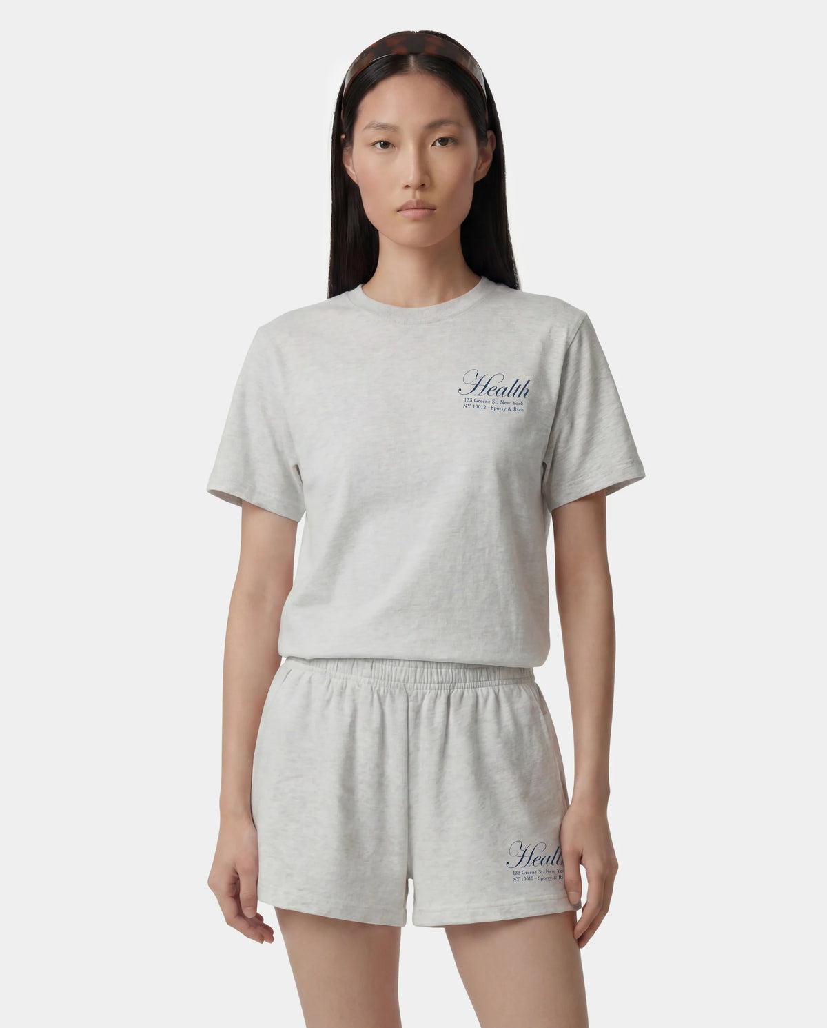 Sporty & Rich W NY Health T-Shirt Heather Gray