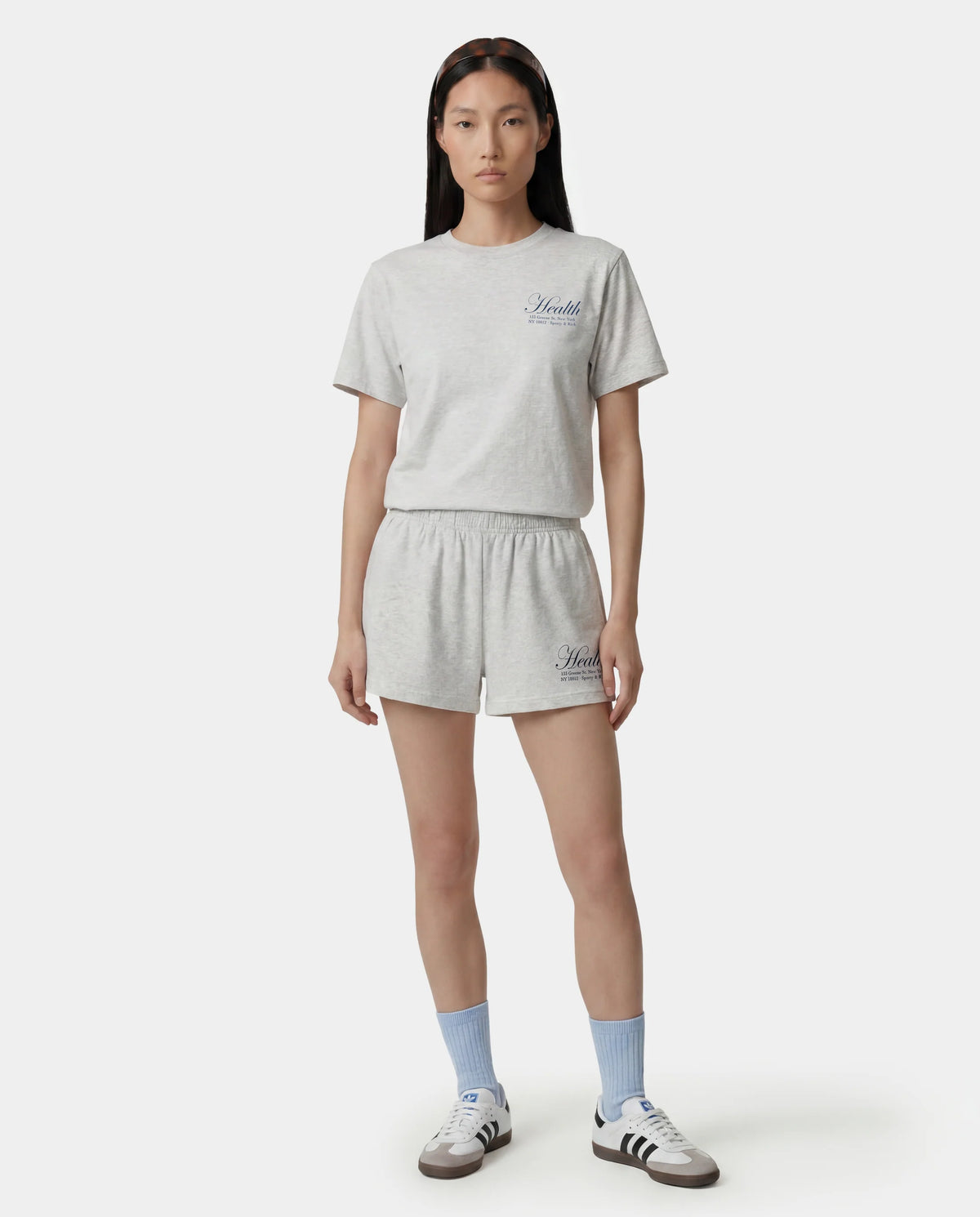 Sporty & Rich W NY Health T-Shirt Heather Gray
