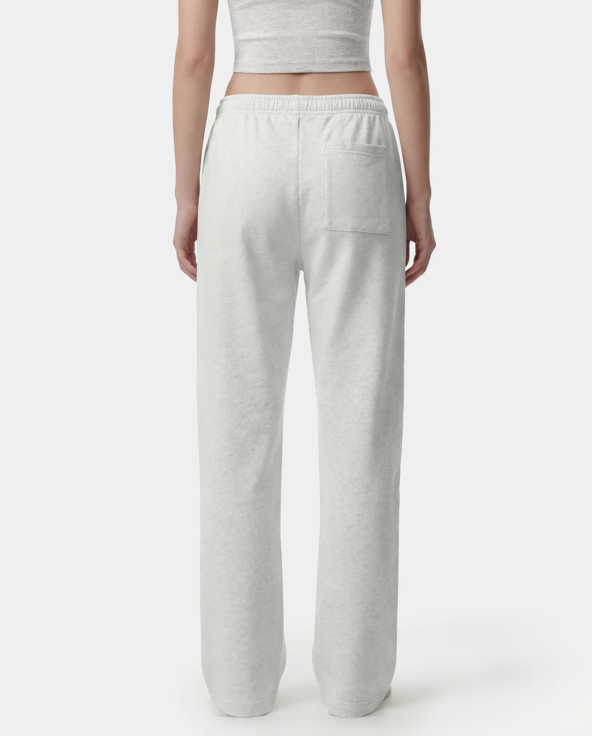 Sporty & Rich W Signature Logo Embroidered Wide Sweatpant Heather Gray