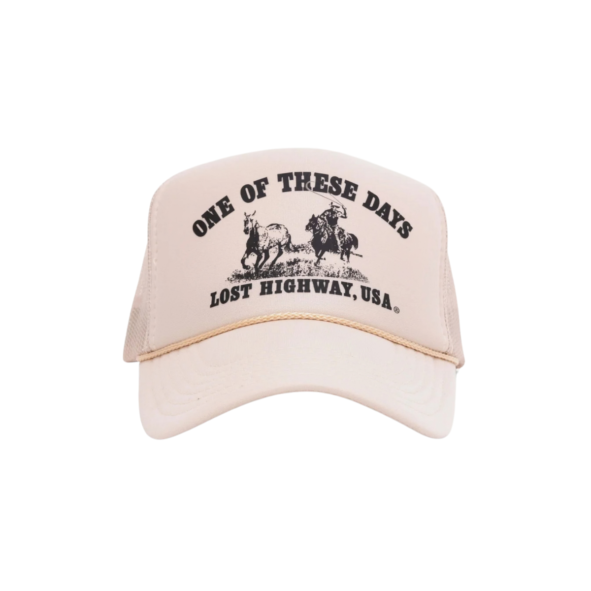 One of These Days Lost Highway Foam Trucker Hat Tan