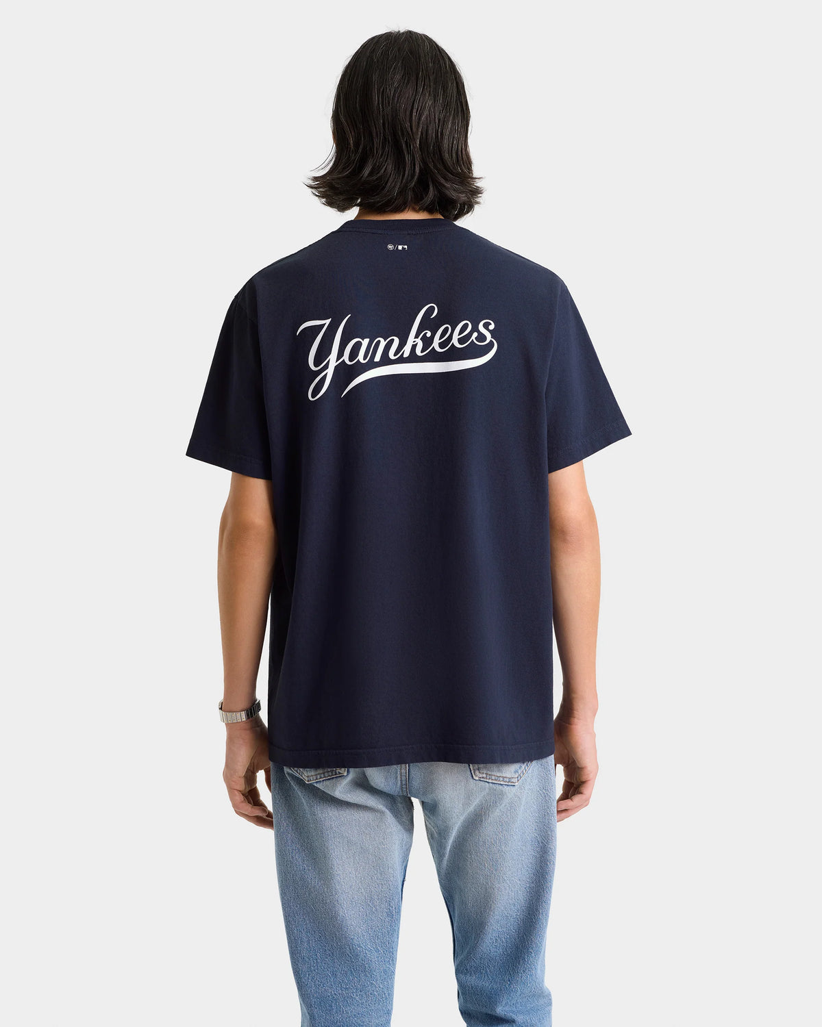 Sporty & Rich Yankees Curve T-Shirt Dark Navy