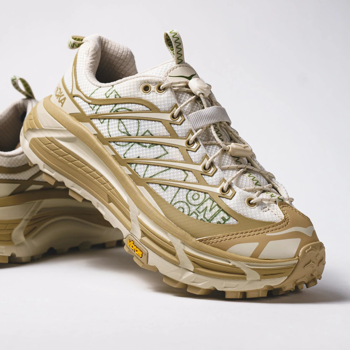 Hoka Mafate Three2 Wordmark Khaki Oatmeal