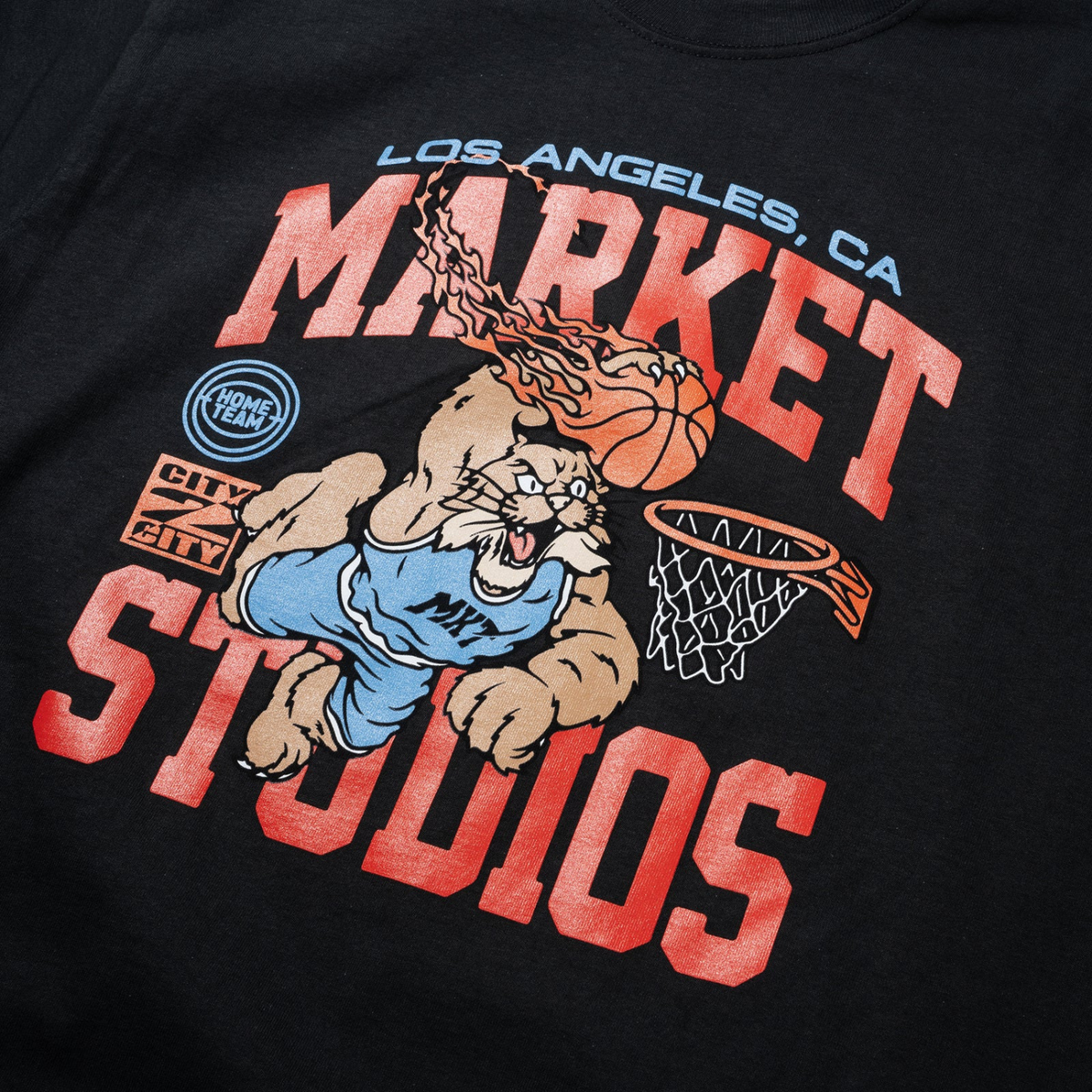 Market Ballin Bobcat T-Shirt Washed Black