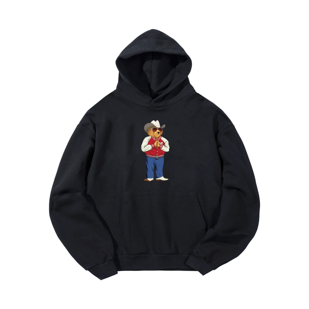 Market Hee-Haw Bear Hoodie Jet Black