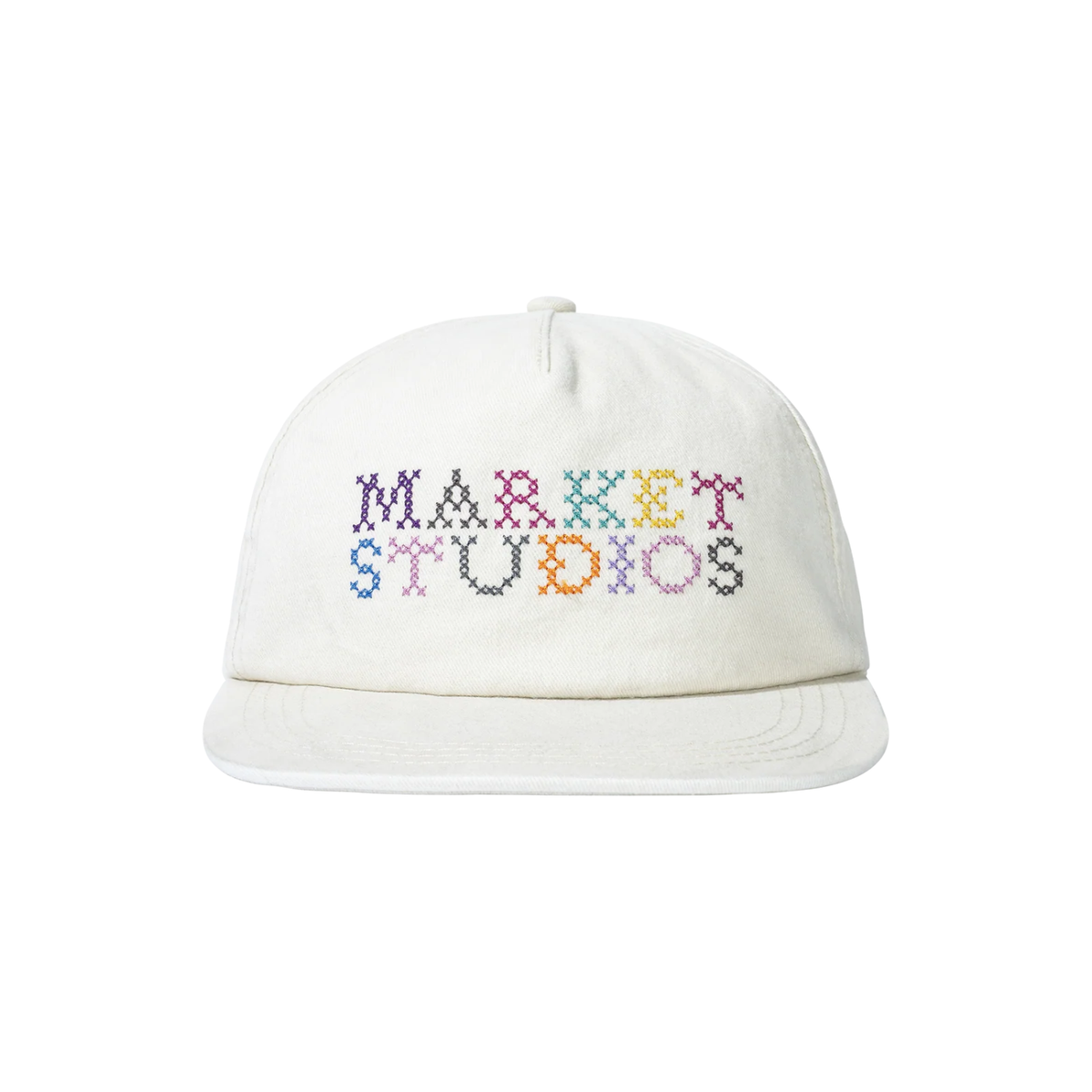 Market Needlepoint 5-Panel Hat Unbleached Cotton