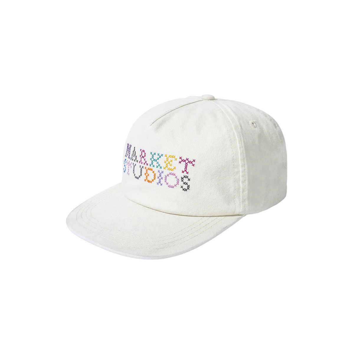 Market Needlepoint 5-Panel Hat Unbleached Cotton