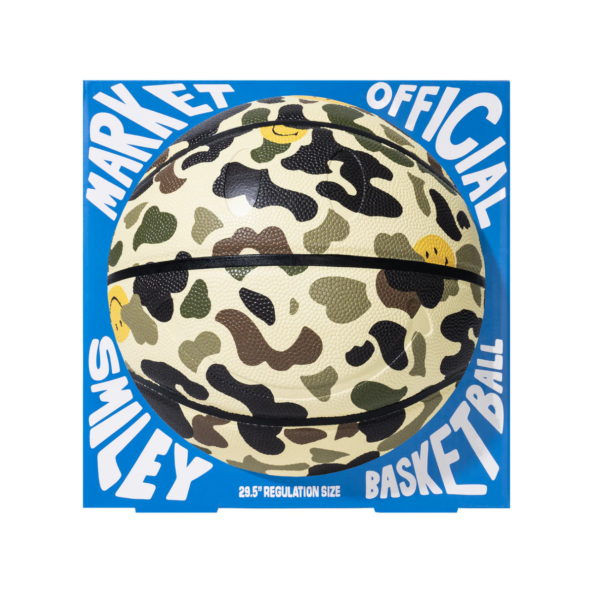 Market Smiley Camo Basketball - Woodland