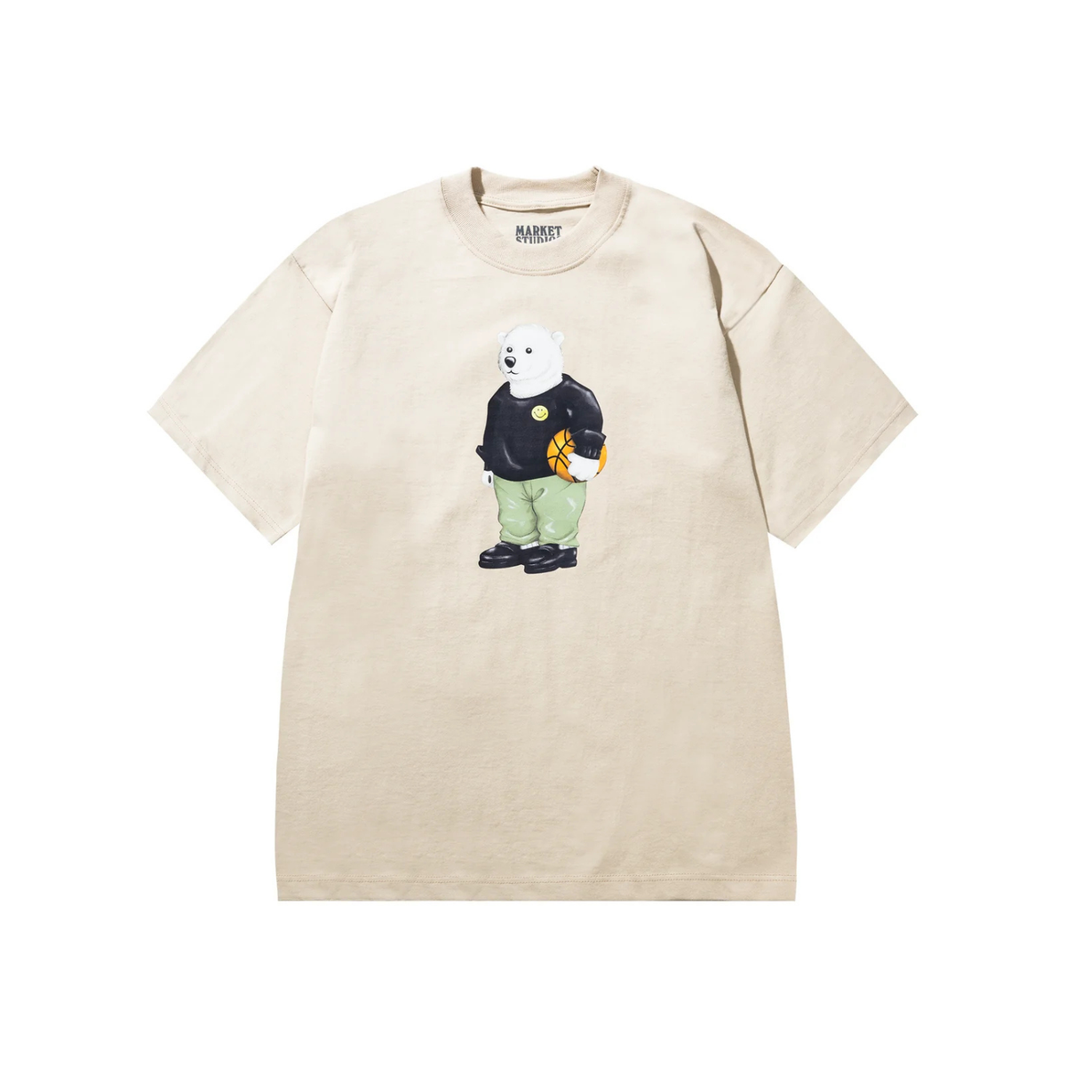 Market Smiley Polar Bear T-Shirt Wood Ash