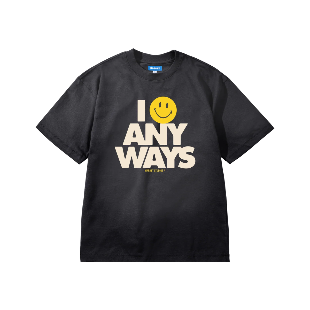 Market Smiley Smile Anyways T-Shirt Pirate Black