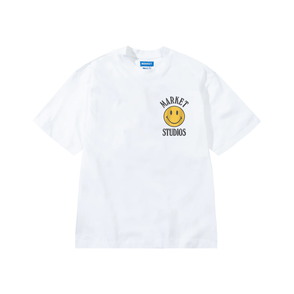 Market Smiley Upside Down Lockup T-Shirt White 