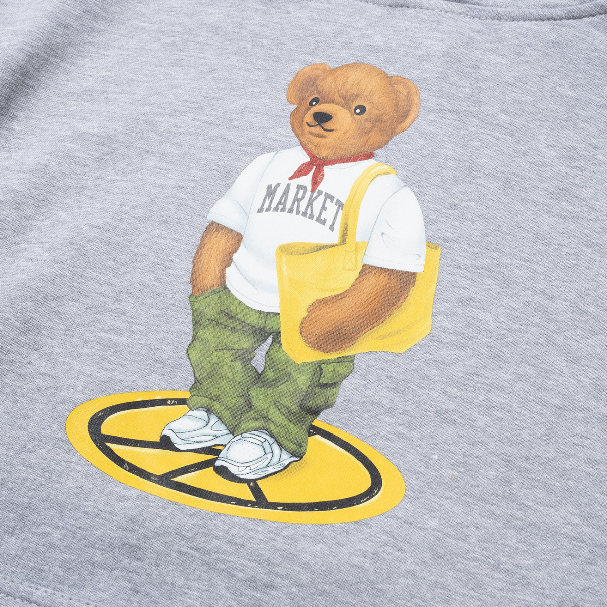 Market Stand For Peace Bear Hoodie Ash Grey