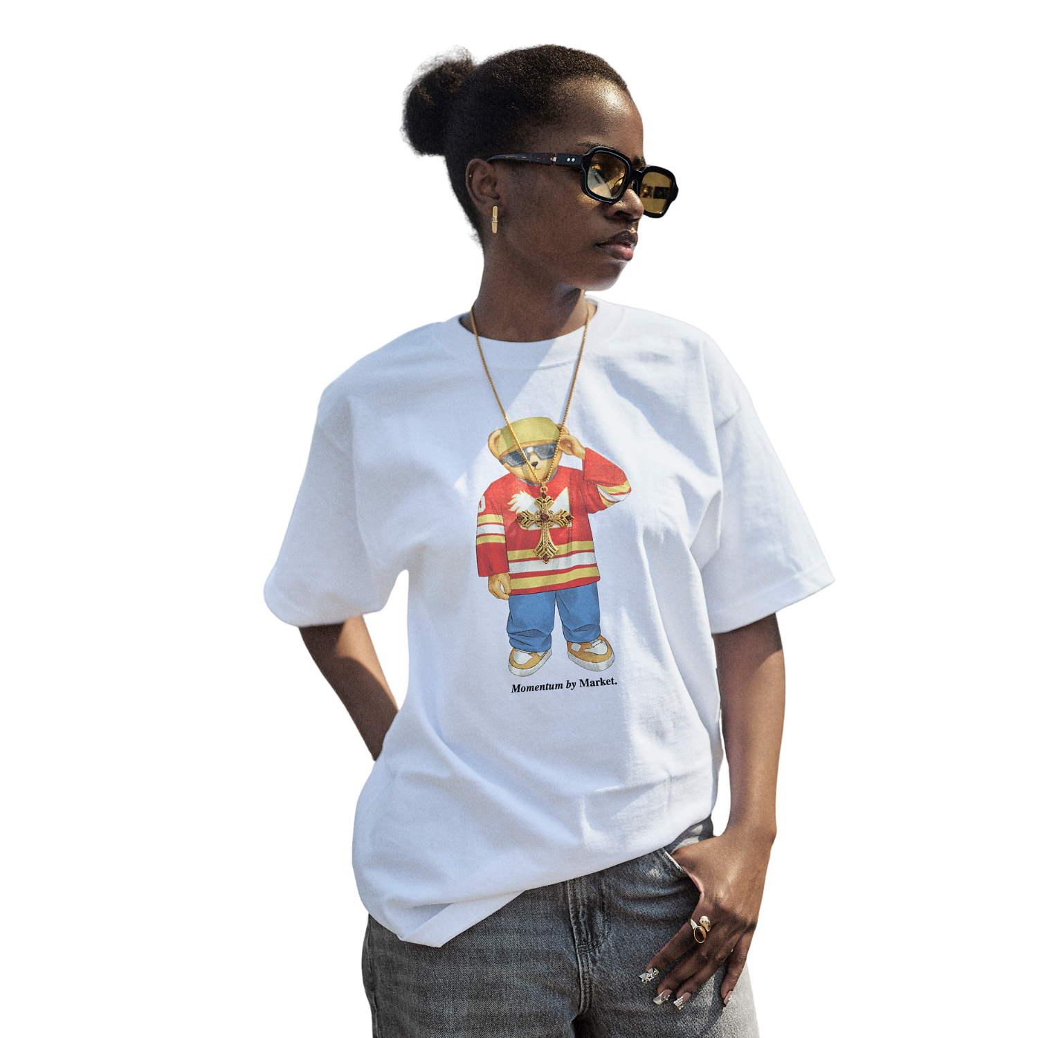 Market Studios X Momentum Bear T-Shirt White I Momentum