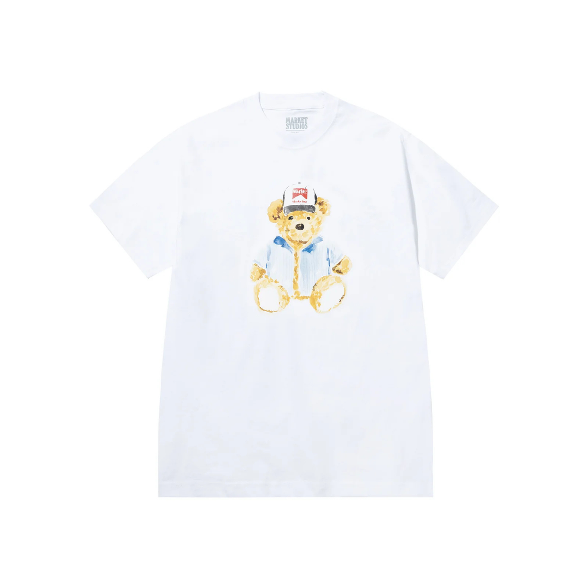 Market Watercolor Teddy T-Shirt White