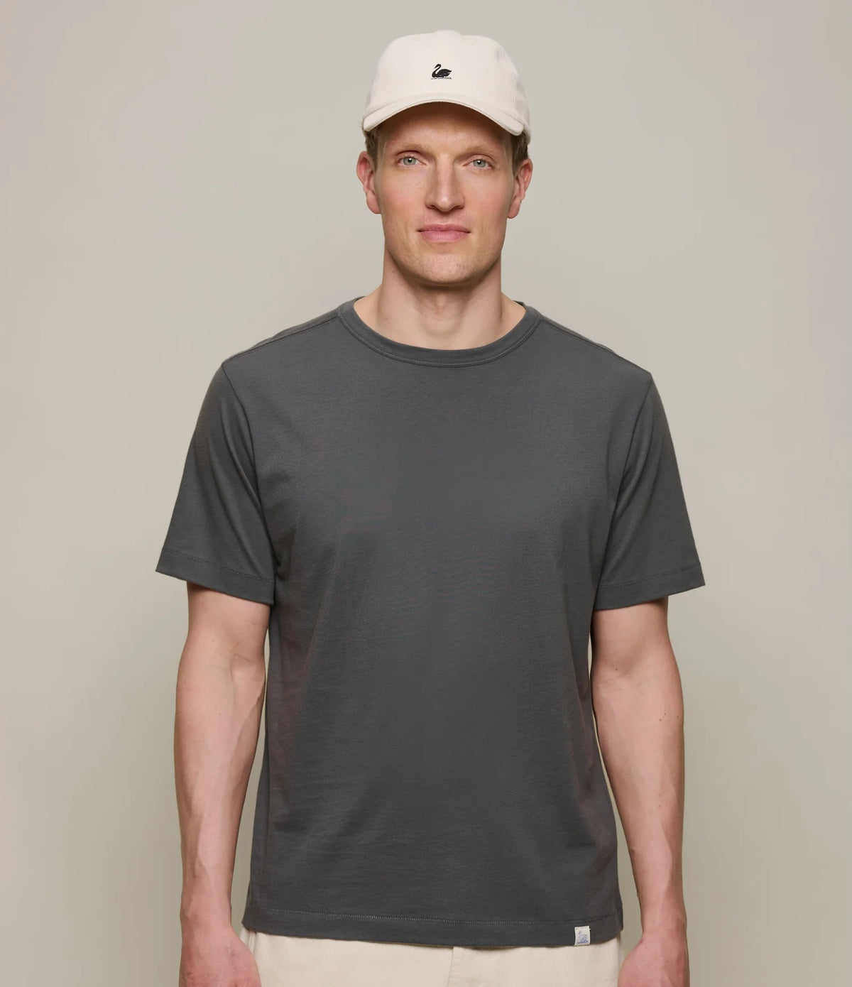 Merz B. Schewanen Soft Pima Cotton T-Shirt Concrete