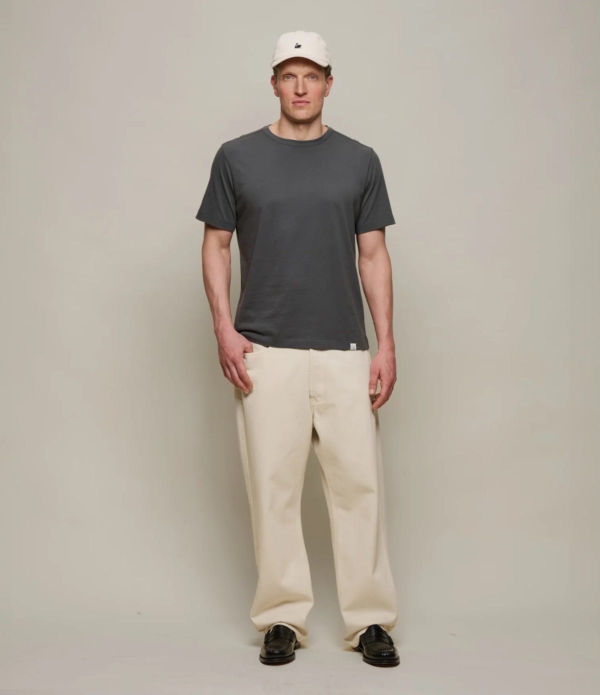 Merz B. Schewanen Soft Pima Cotton T-Shirt Concrete