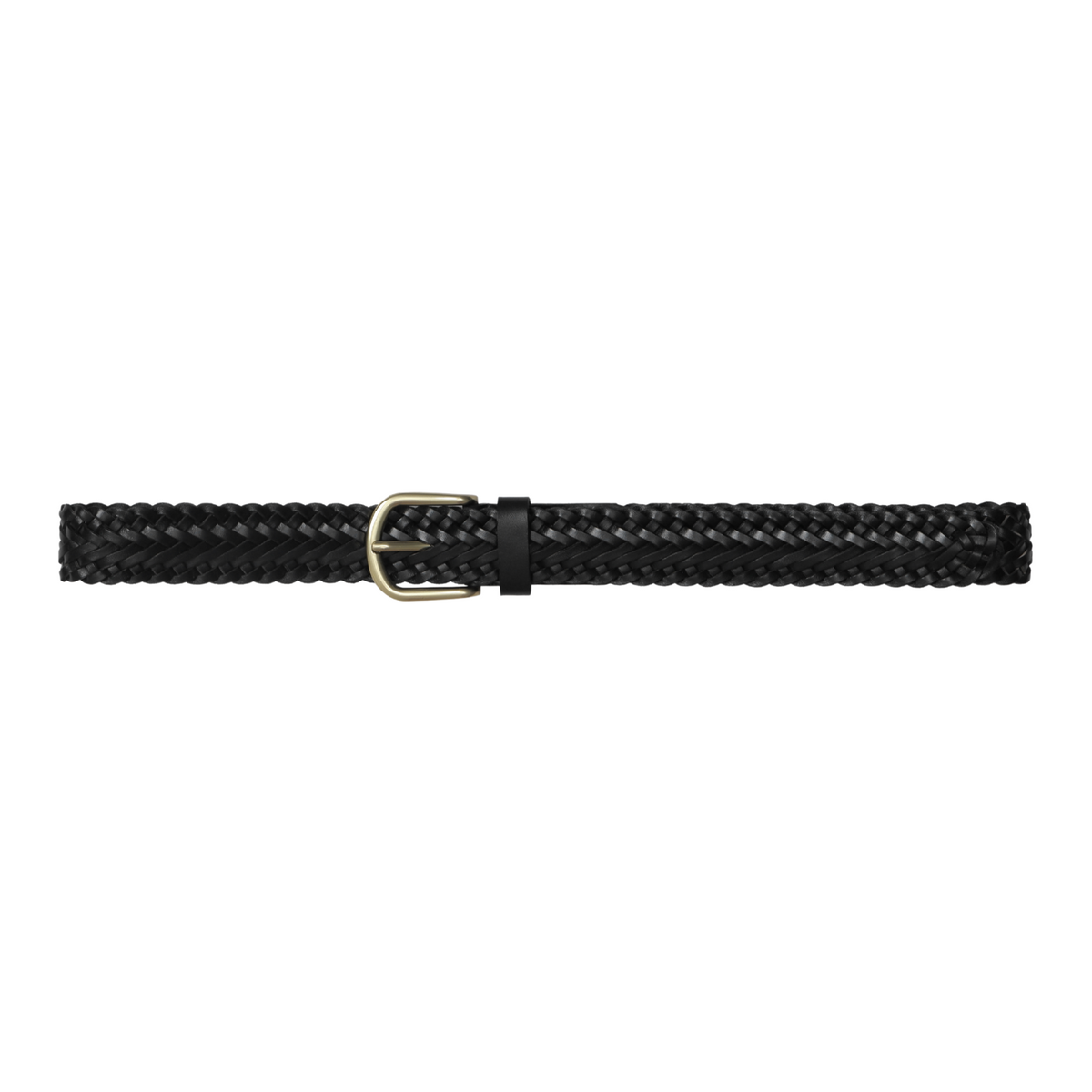 Metalwood Braided Leather Belt Black 