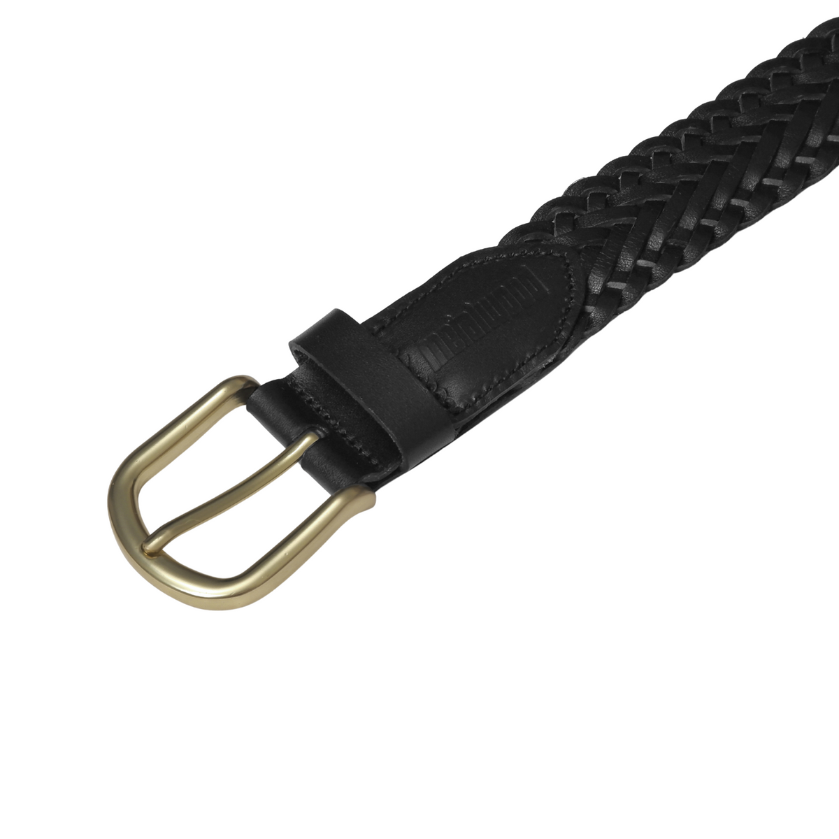 Metalwood Braided Leather Belt Black 
