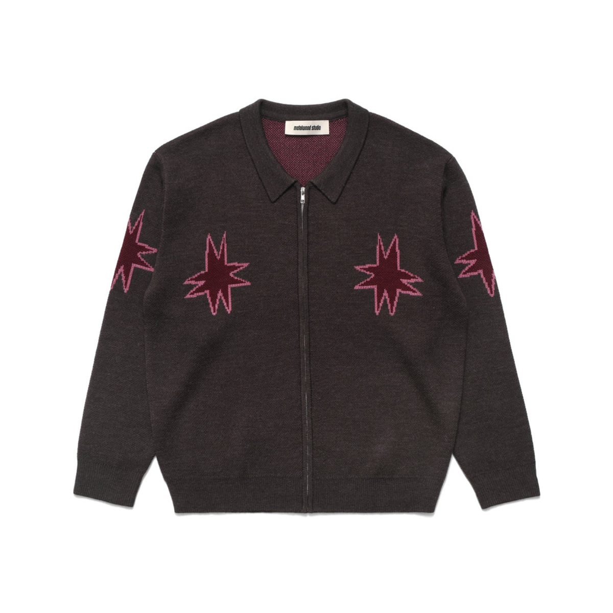 Metalwood Kiki Zip Knit LS Polo Graphite