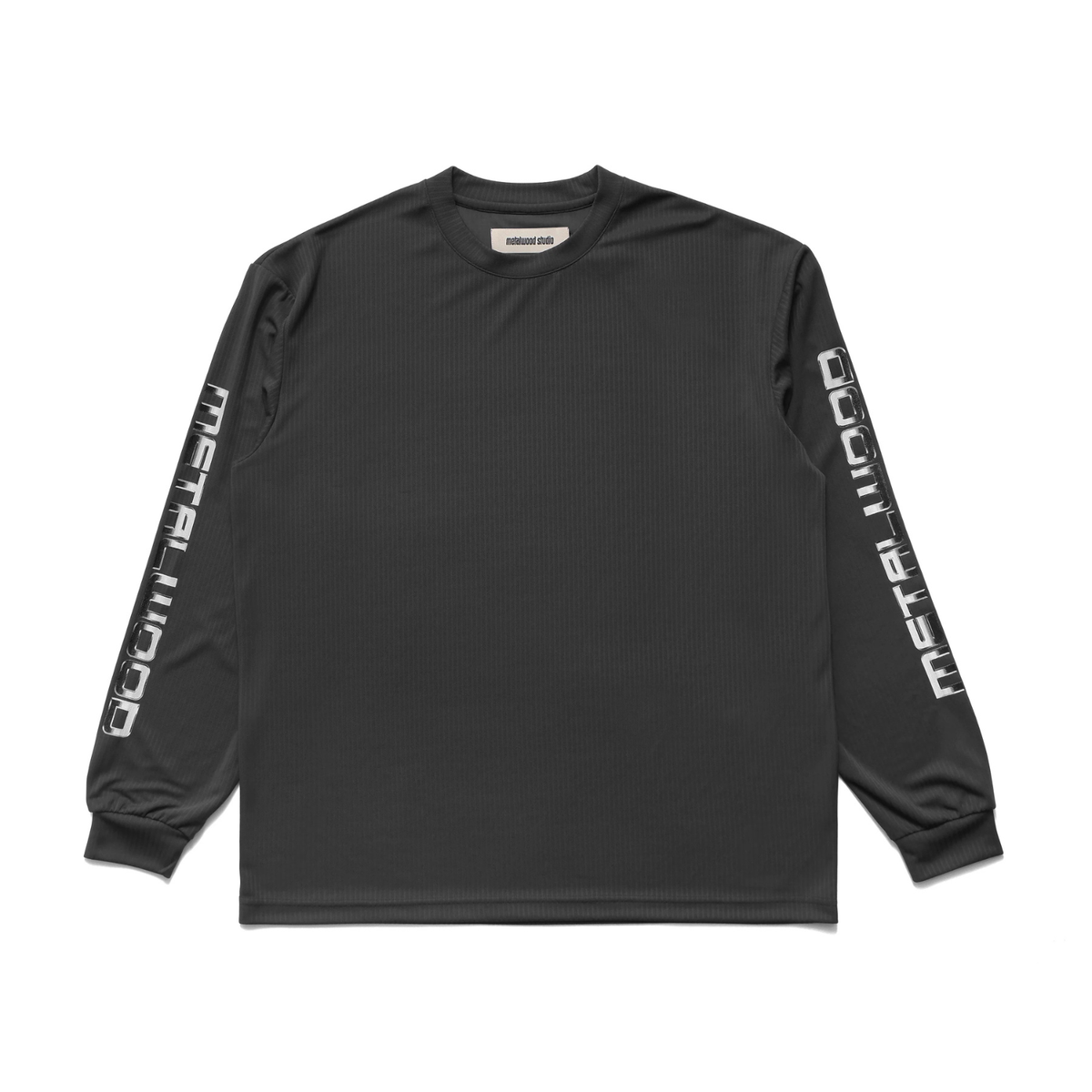 Metalwood Longsleeve Moto Crewneck Top Black