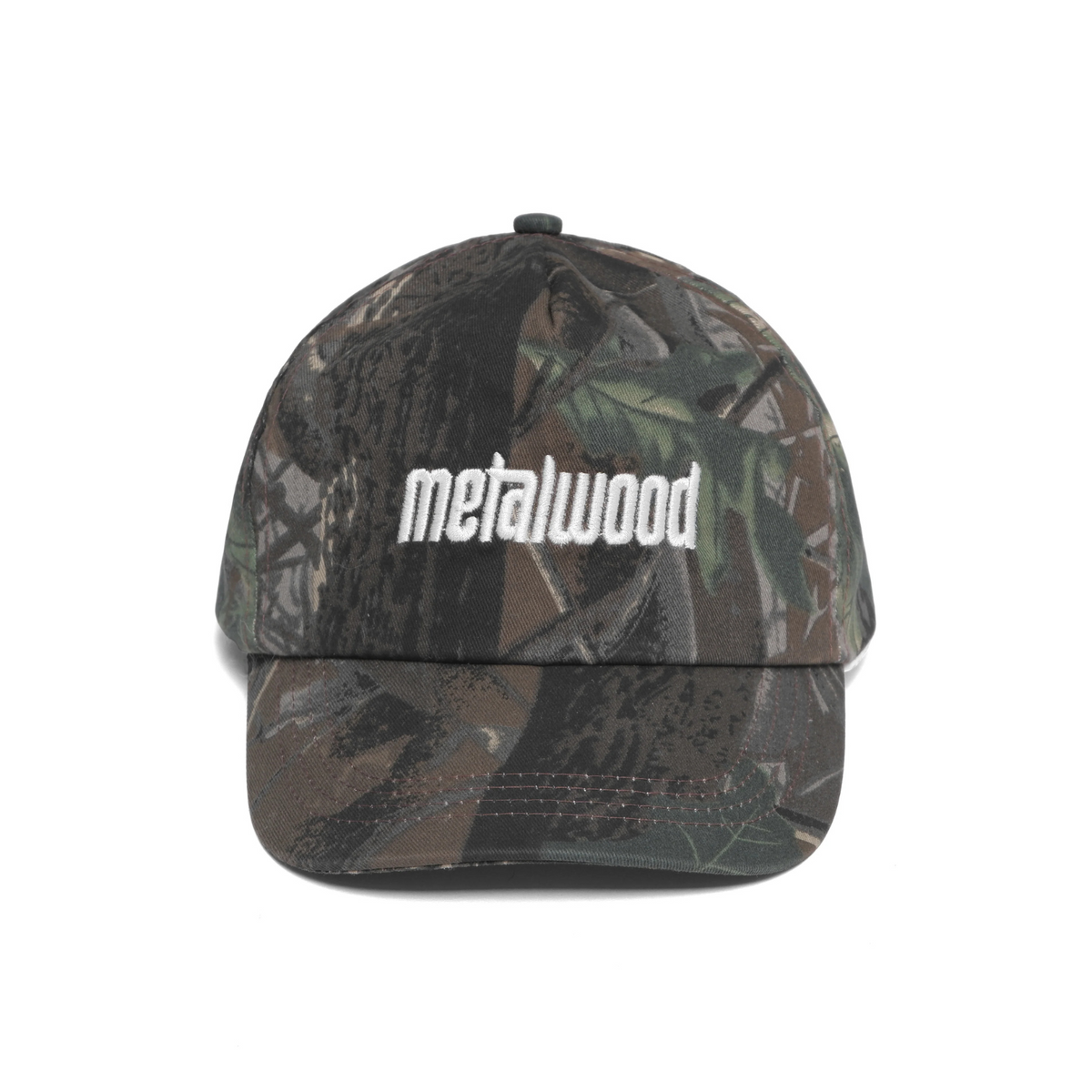 Metalwood Metal Logo 5-Panel Hat - Real Leaf Camo