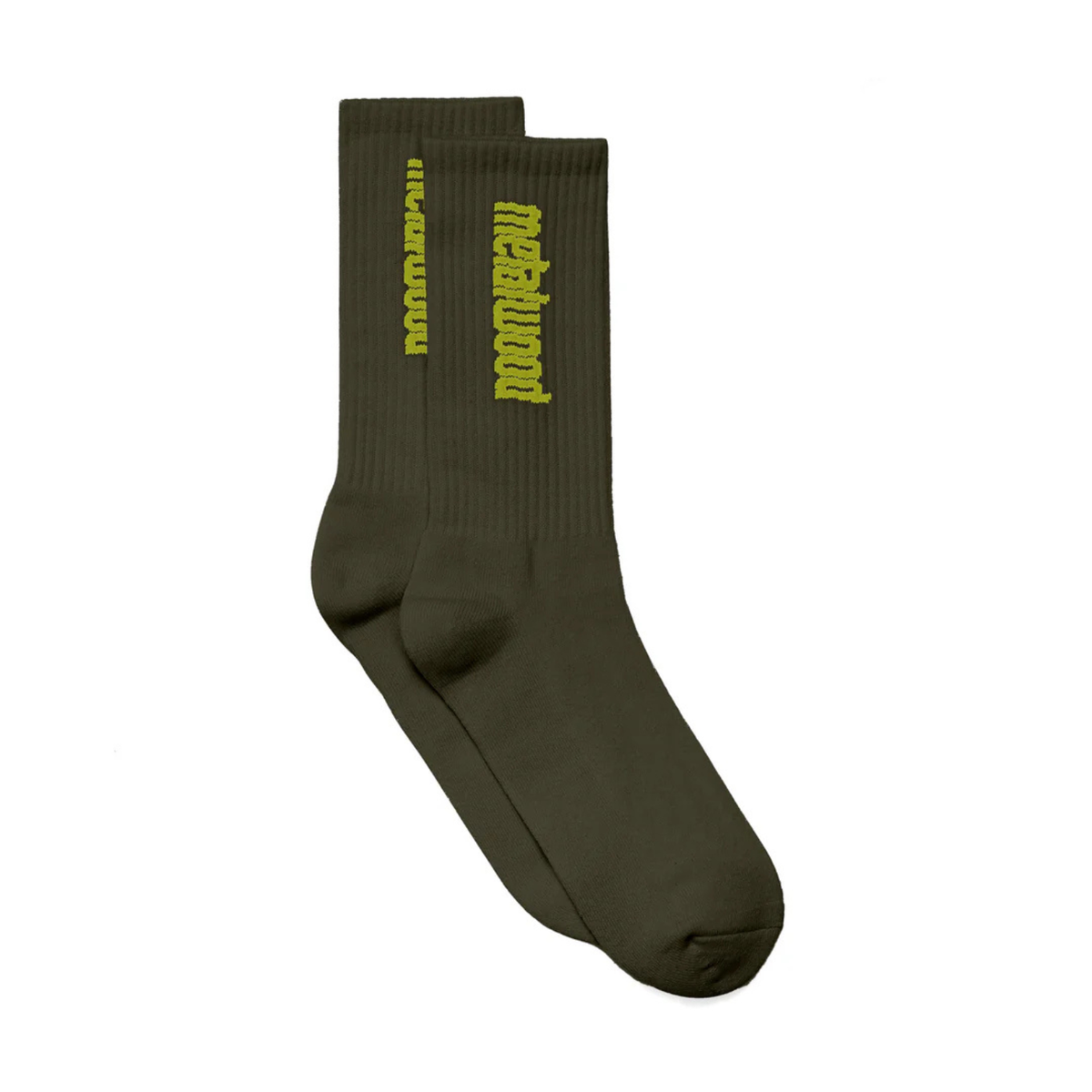 Metalwood Metal Logo Crew Sock - Olive