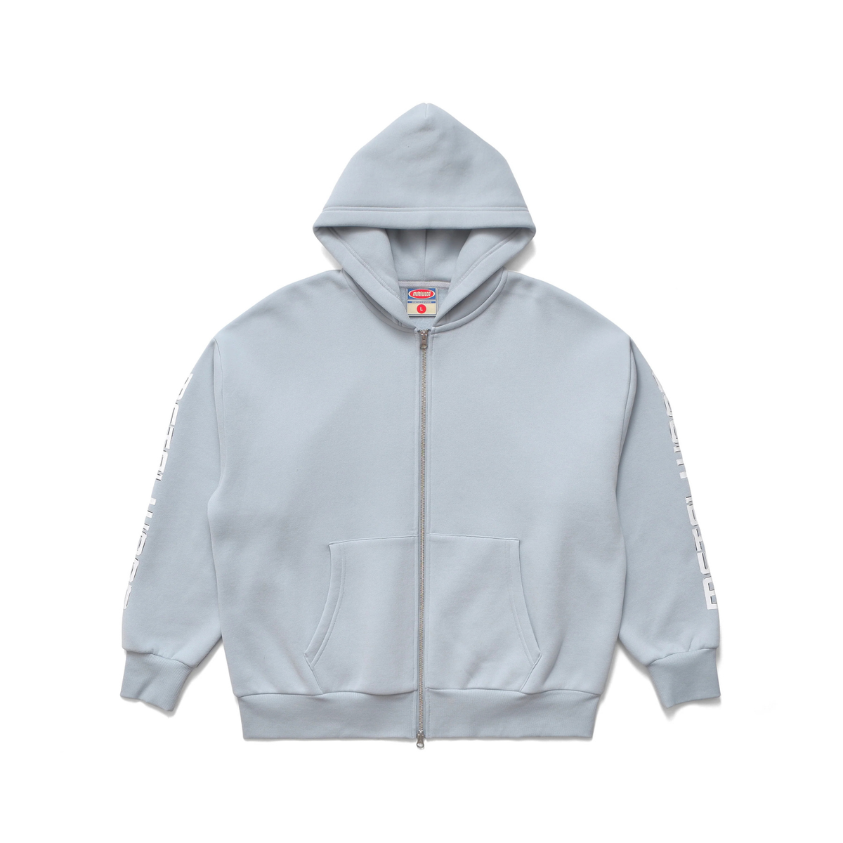 Metalwood Moto Zip Hooded Sweatshirt Dusty Blue