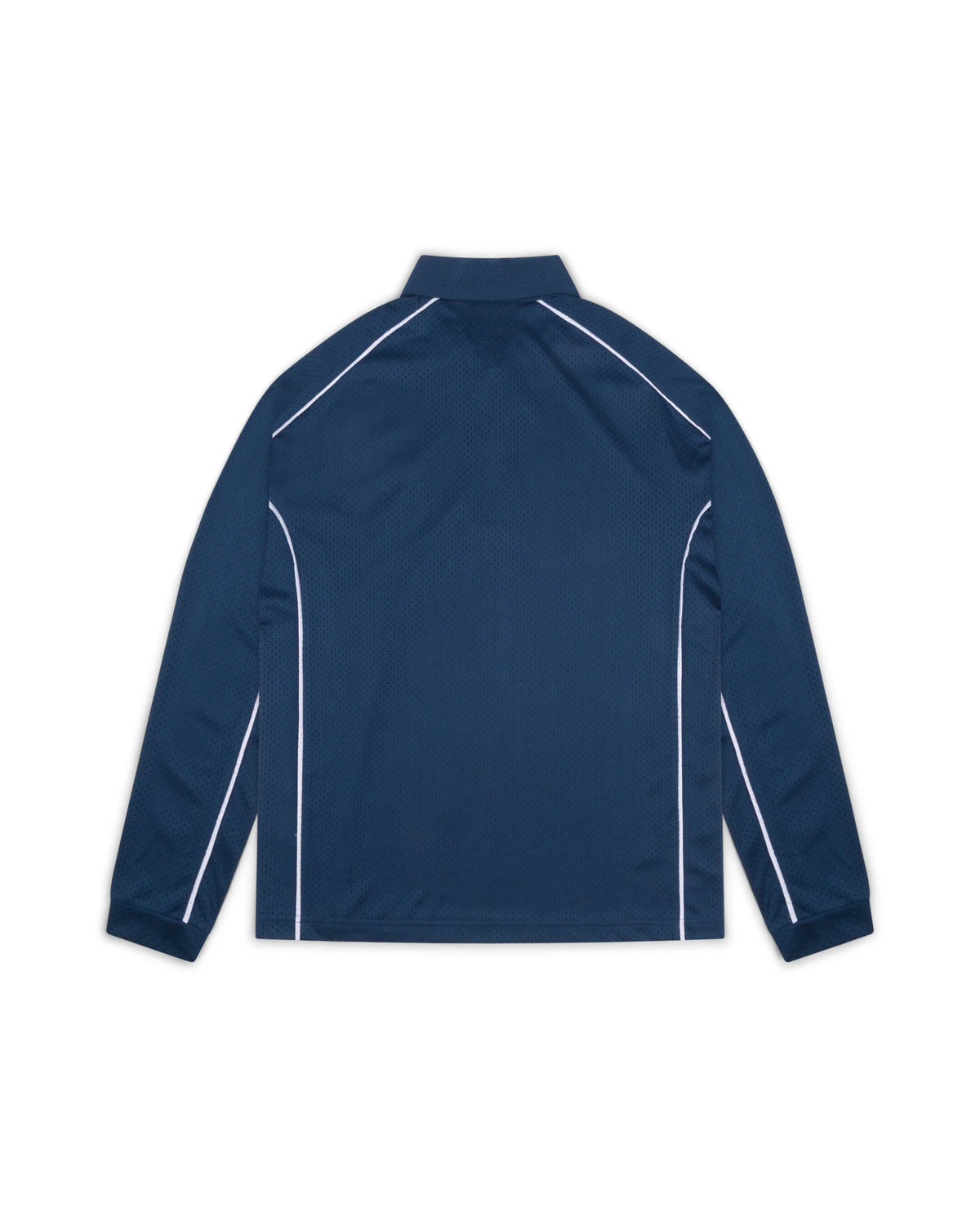 Metalwood Piped Longsleeve Quarter Zip Polo Navy