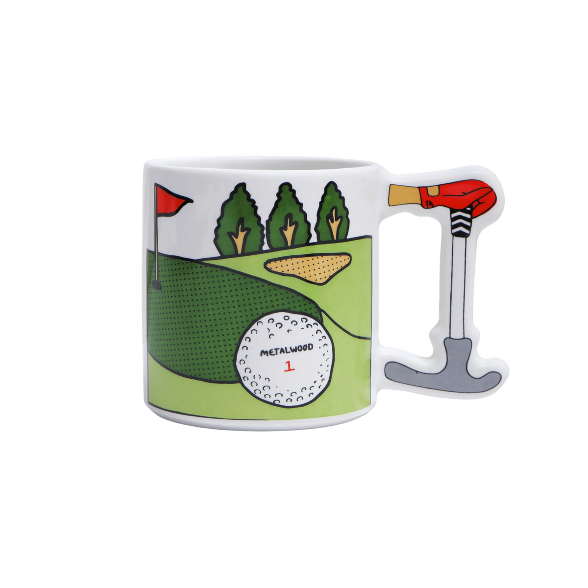 Metalwood Putt Putt Ceramic Mug - White